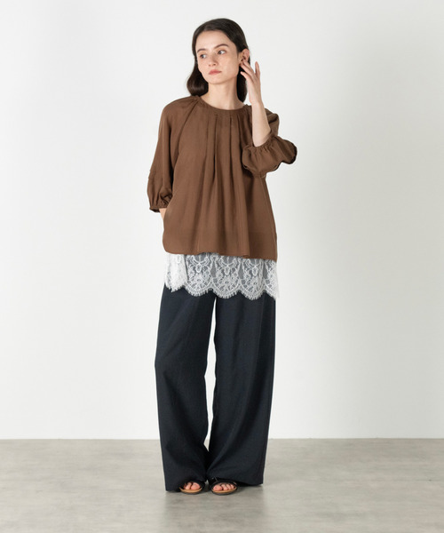 MELROSE claire(メルローズ クレール)の「【タックスリーブブラウス】(シャツ/ブラウス・レディース・グレイッシュベージュ/ライトブラウン/ブラック・FREE)」の15枚目の写真