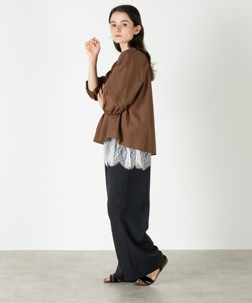 MELROSE claire(メルローズ クレール)の「【タックスリーブブラウス】(シャツ/ブラウス・レディース・グレイッシュベージュ/ライトブラウン/ブラック・FREE)」の18枚目の写真