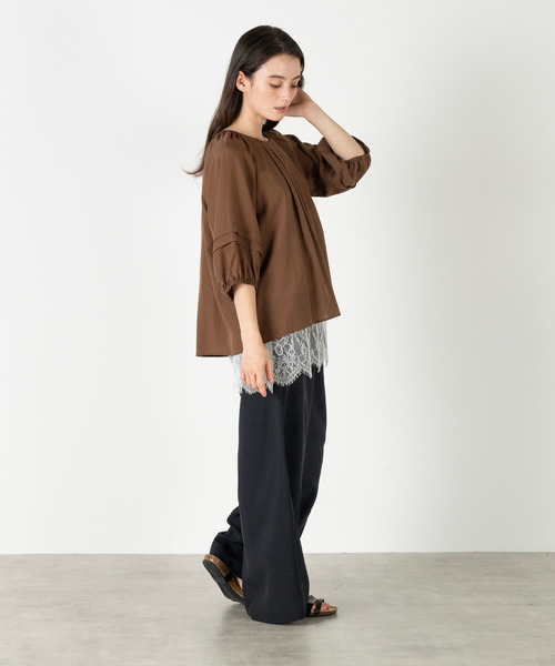 MELROSE claire(メルローズ クレール)の「【タックスリーブブラウス】(シャツ/ブラウス・レディース・グレイッシュベージュ/ライトブラウン/ブラック・FREE)」の22枚目の写真