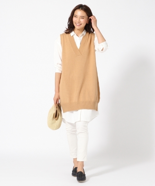 GLOBAL WORK(グローバルワーク)の「【セットアイテム】Vベスト*シャツワンピース/714222(ワンピース・レディース・グレー/ネイビー/ベージュ・MEDIUM/LARGE)」の13枚目の写真