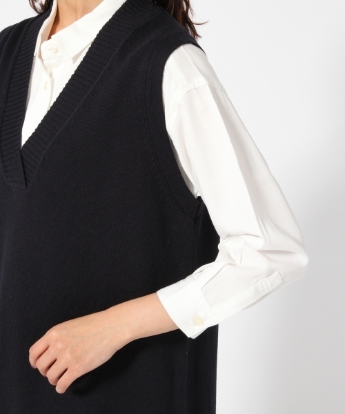 GLOBAL WORK(グローバルワーク)の「【セットアイテム】Vベスト*シャツワンピース/714222(ワンピース・レディース・グレー/ネイビー/ベージュ・MEDIUM/LARGE)」の12枚目の写真
