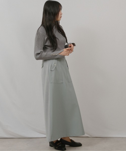palm RICHE(ポームリシュ)の「合皮×スエポンSK(スカート・レディース・ブラック/ピンク系/アイボリー/ライトブルー・M)」の8枚目の写真