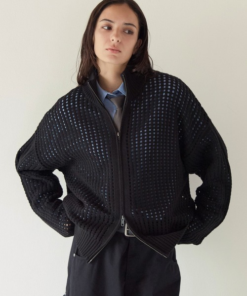 PBLIM(ページボーイリム)の「《UNISEX》メッシュドライバーズ(ニット/セーター・レディース・ブラック/グレー・FREE)」の2枚目の写真