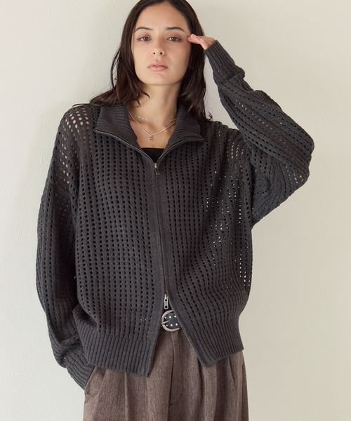 PBLIM(ページボーイリム)の「《UNISEX》メッシュドライバーズ(ニット/セーター・レディース・ブラック/グレー・FREE)」の21枚目の写真