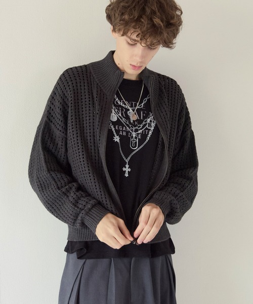 PBLIM(ページボーイリム)の「《UNISEX》メッシュドライバーズ(ニット/セーター・レディース・ブラック/グレー・FREE)」の12枚目の写真