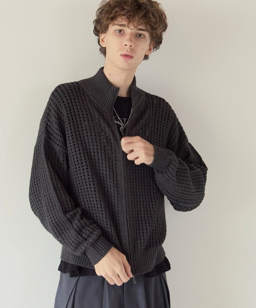 PBLIM(ページボーイリム)の「《UNISEX》メッシュドライバーズ(ニット/セーター・レディース・ブラック/グレー・FREE)」の13枚目の写真