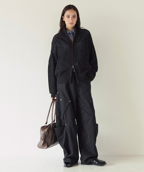PBLIM(ページボーイリム)の「《UNISEX》メッシュドライバーズ(ニット/セーター・レディース・ブラック/グレー・FREE)」の8枚目の写真