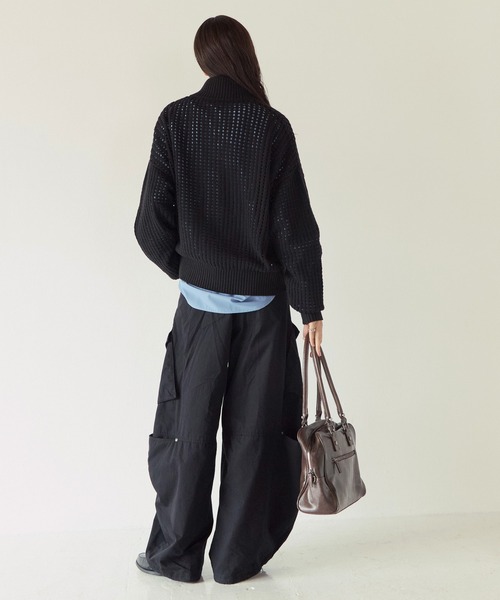 PBLIM(ページボーイリム)の「《UNISEX》メッシュドライバーズ(ニット/セーター・レディース・ブラック/グレー・FREE)」の10枚目の写真