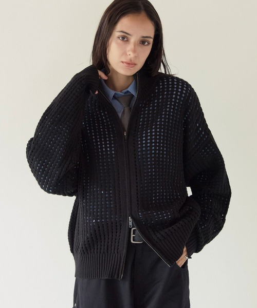 PBLIM(ページボーイリム)の「《UNISEX》メッシュドライバーズ(ニット/セーター・レディース・ブラック/グレー・FREE)」の3枚目の写真