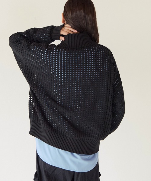 PBLIM(ページボーイリム)の「《UNISEX》メッシュドライバーズ(ニット/セーター・レディース・ブラック/グレー・FREE)」の7枚目の写真