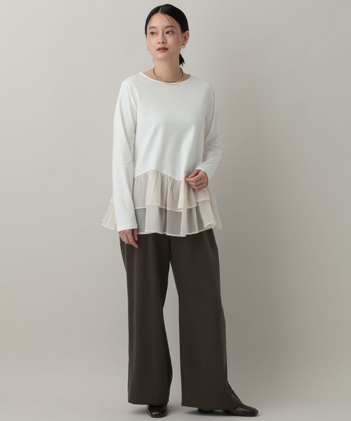 A part by（アパートバイ）の「ティアードヘムプルオーバー_長袖（Tシャツ/カットソー・レディース・ナチュラル/ブラック・FREE）」の9枚目の写真