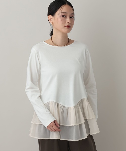 A part by（アパートバイ）の「ティアードヘムプルオーバー_長袖（Tシャツ/カットソー・レディース・ナチュラル/ブラック・FREE）」の12枚目の写真