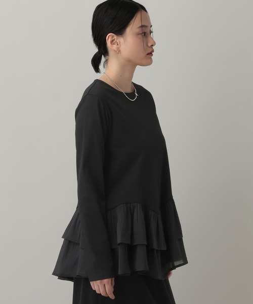 A part by（アパートバイ）の「ティアードヘムプルオーバー_長袖（Tシャツ/カットソー・レディース・ナチュラル/ブラック・FREE）」の19枚目の写真