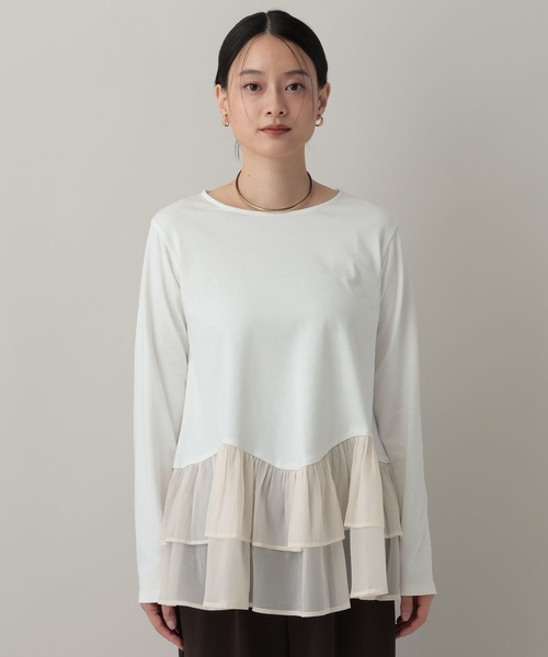 A part by（アパートバイ）の「ティアードヘムプルオーバー_長袖（Tシャツ/カットソー・レディース・ナチュラル/ブラック・FREE）」の21枚目の写真
