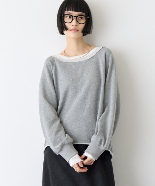 CIAOPANIC TYPY(チャオパニックティピー)の「∴シアーレイヤードライクスウェット(Tシャツ/カットソー・レディース・グレー/ブラウン/レッド/チャコールグレー・ONE SIZE)」の8枚目の写真