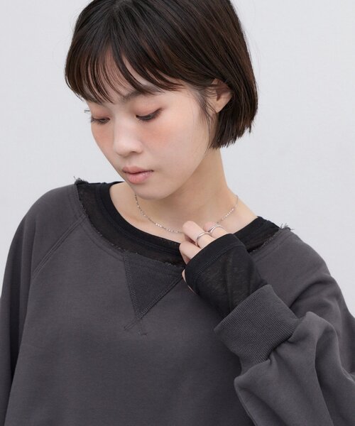 CIAOPANIC TYPY(チャオパニックティピー)の「∴シアーレイヤードライクスウェット(Tシャツ/カットソー・レディース・グレー/ブラウン/レッド/チャコールグレー・ONE SIZE)」の16枚目の写真