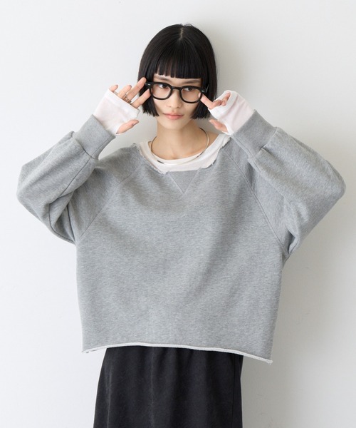 CIAOPANIC TYPY(チャオパニックティピー)の「∴シアーレイヤードライクスウェット(Tシャツ/カットソー・レディース・グレー/ブラウン/レッド/チャコールグレー・ONE SIZE)」の1枚目の写真