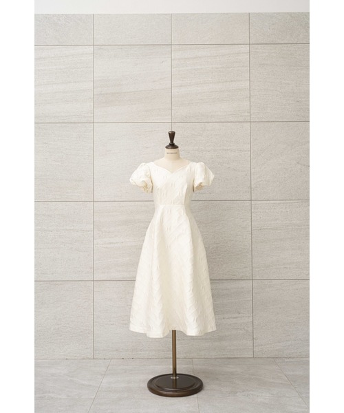 MISTREASS(ミストレアス)の「Ribbon Jacquard Mini-Puff Dress(ワンピース・レディース・ホワイト/ブラック・FREE)」の12枚目の写真
