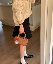 スリムロング レトロミニボストンハンドバッグ