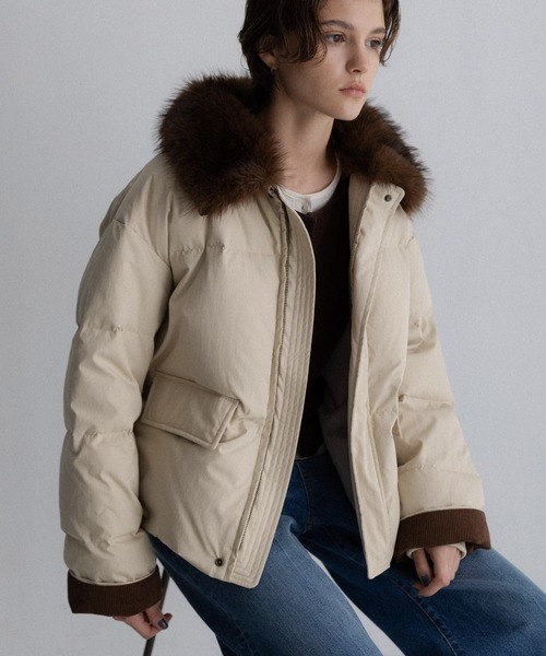 URBAN RESEARCH Sonny Label(アーバンリサーチサニーレーベル)の「グリーンダウンワークジャケット(ダウンジャケット/コート・レディース・ベージュ/ネイビー/カーキ・FREE)」の1枚目の写真