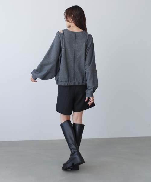 Bab(バブ)の「レイヤードライクパイピングスウェットトップス(その他トップス・レディース・ブラック/杢グレー/アイボリー・FREE)」の17枚目の写真