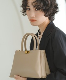 【LA MARGE】2WAY 3層タイプ ターンロック ショルダーバッグ / レディースバッグ ハンドバッグ ゴールド セレモニー オケージョン 斜め掛け ひねり金具