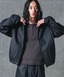 MDR（エムディアール）の「フェイクレザーショートジップアップブルゾン【セットアップ対応】（ブルゾン）」