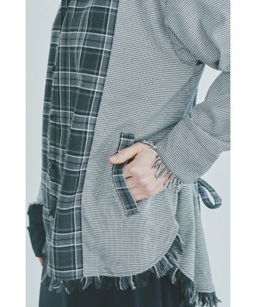 Muel Chic(ミュエルシック)の「Elan check shirt エランチェックシャツ(シャツ/ブラウス・レディース・ブラック系/グリーン系/ネイビー系・FREE)」の17枚目の写真