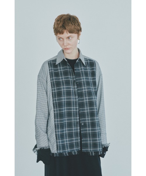 Muel Chic(ミュエルシック)の「Elan check shirt エランチェックシャツ(シャツ/ブラウス・レディース・ブラック系/グリーン系/ネイビー系・FREE)」の16枚目の写真