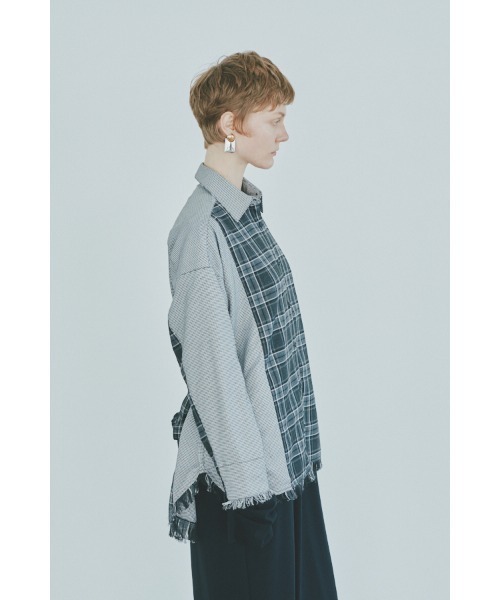 Muel Chic(ミュエルシック)の「Elan check shirt エランチェックシャツ(シャツ/ブラウス・レディース・ブラック系/グリーン系/ネイビー系・FREE)」の22枚目の写真