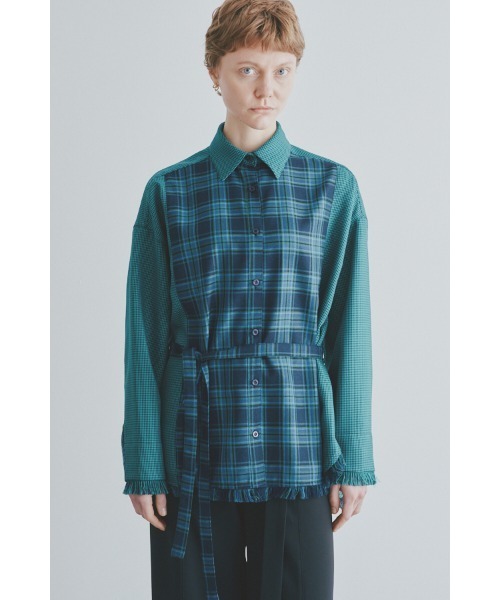 Muel Chic(ミュエルシック)の「Elan check shirt エランチェックシャツ(シャツ/ブラウス・レディース・ブラック系/グリーン系/ネイビー系・FREE)」の15枚目の写真