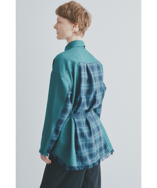 Muel Chic(ミュエルシック)の「Elan check shirt エランチェックシャツ(シャツ/ブラウス・レディース・ブラック系/グリーン系/ネイビー系・FREE)」の14枚目の写真
