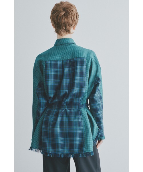 Muel Chic(ミュエルシック)の「Elan check shirt エランチェックシャツ(シャツ/ブラウス・レディース・ブラック系/グリーン系/ネイビー系・FREE)」の12枚目の写真