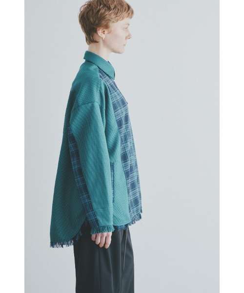 Muel Chic(ミュエルシック)の「Elan check shirt エランチェックシャツ(シャツ/ブラウス・レディース・ブラック系/グリーン系/ネイビー系・FREE)」の9枚目の写真