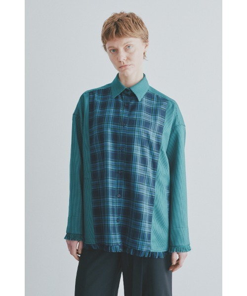 Muel Chic(ミュエルシック)の「Elan check shirt エランチェックシャツ(シャツ/ブラウス・レディース・ブラック系/グリーン系/ネイビー系・FREE)」の11枚目の写真