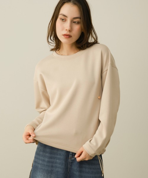 Bou Jeloud(ブージュルード)の「パウンドストレッチバック異素材プルオーバー(Tシャツ/カットソー・レディース・ブラック/オリーブ/グレイッシュベージュ・FREE)」の20枚目の写真