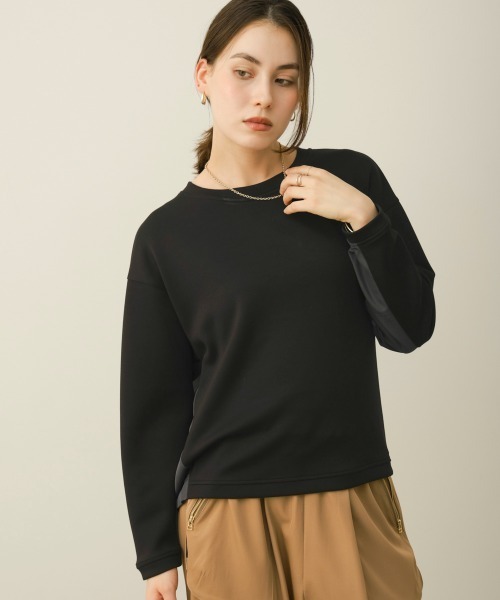 Bou Jeloud(ブージュルード)の「パウンドストレッチバック異素材プルオーバー(Tシャツ/カットソー・レディース・ブラック/オリーブ/グレイッシュベージュ・FREE)」の9枚目の写真