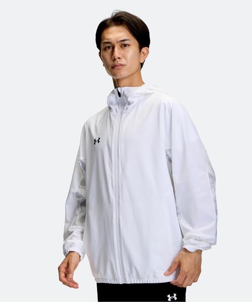 UNDER ARMOUR(アンダーアーマー)の「UAヤード ウーブン フルジップ フーディー ジャケット(ベースボール/メンズ)(その他アウター・メンズ・ホワイト・3XL/XL/M/L/2XL)」の1枚目の写真