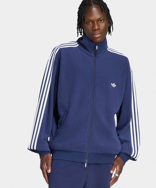 adidas（アディダス）の「adidas/アディダス ORI BOUCLE TT ブークレトラックトップ ファイヤーバード ジャージ トラックジャケット メンズ レディース ダブルジップ ファスナーポケット 2026秋冬 秋服（ジャージ・メンズ・ネイビー/グレー/ブラック・S/M/L/XL）」の9枚目の写真