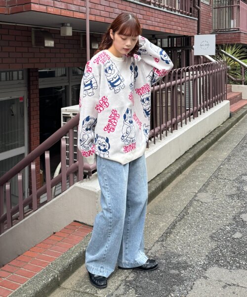 SOUNDSGOOOOD(サウンズグッド)の「【S.G】モンスタージャガードニット(ニット/セーター・メンズ・アイボリー/ネイビー・ONE SIZE)」の7枚目の写真