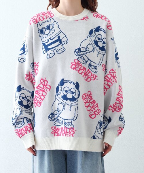 SOUNDSGOOOOD(サウンズグッド)の「【S.G】モンスタージャガードニット(ニット/セーター・メンズ・アイボリー/ネイビー・ONE SIZE)」の17枚目の写真