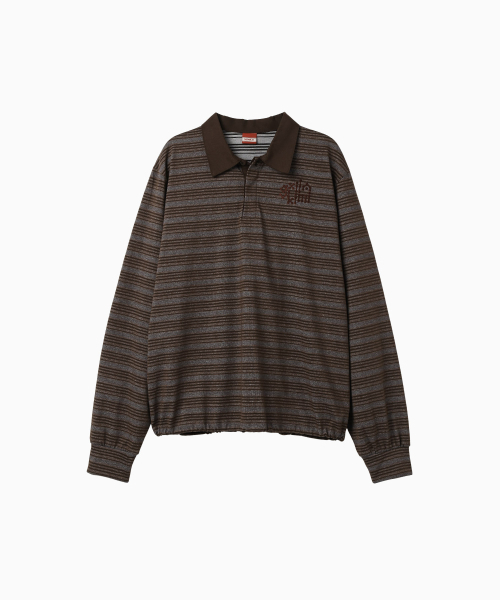 MENASOO(ミナス)の「ヴィンテージストライプラグビーTシャツ_ブラウン(ポロシャツ・レディース・ブラウン・1/2)」の15枚目の写真