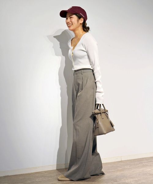 AP STUDIO(エーピーストゥディオ)の「Gioia check slacks(スラックス・レディース・ナチュラル/グレー・38/36/40)」の4枚目の写真
