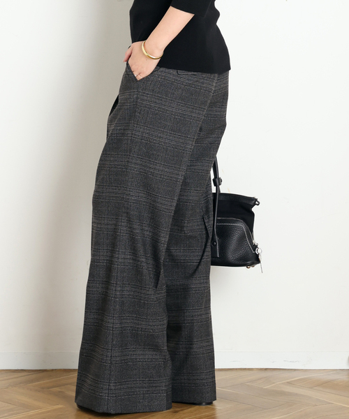 AP STUDIO(エーピーストゥディオ)の「Gioia check slacks(スラックス・レディース・ナチュラル/グレー・38/36/40)」の5枚目の写真