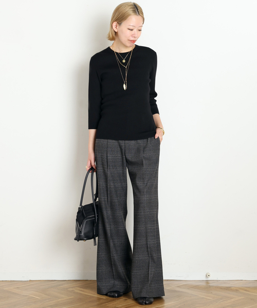 AP STUDIO(エーピーストゥディオ)の「Gioia check slacks(スラックス・レディース・ナチュラル/グレー・38/36/40)」の7枚目の写真