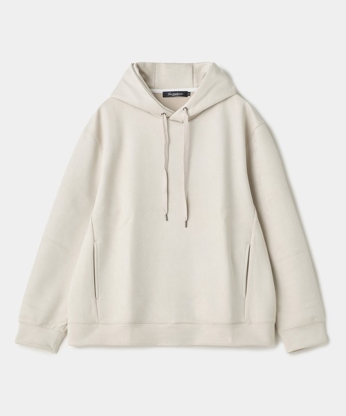 Nowadays by MEN'S BIGI(ナウアデイズバイメンズビギ)の「フェイクスエードプルオーバーパーカー(パーカー・メンズ・ホワイト/ベージュ/ブルー・03/04/02)」の2枚目の写真