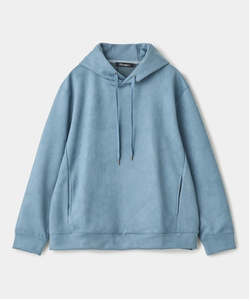 Nowadays by MEN'S BIGI(ナウアデイズバイメンズビギ)の「フェイクスエードプルオーバーパーカー(パーカー・メンズ・ホワイト/ベージュ/ブルー・03/04/02)」の3枚目の写真