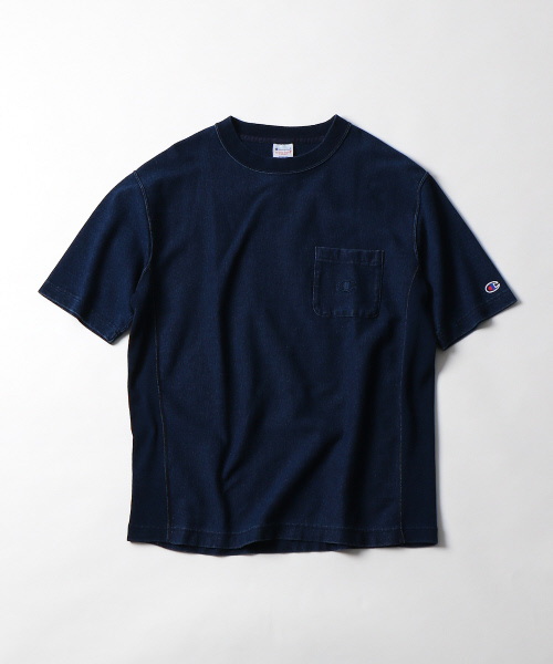 Champion(チャンピオン)の「 【別注】【セットアップ対応】Champion REVERSE WEAVEインディゴT(Tシャツ/カットソー・メンズ・インディゴブルー/ブルー・2/3)」の1枚目の写真