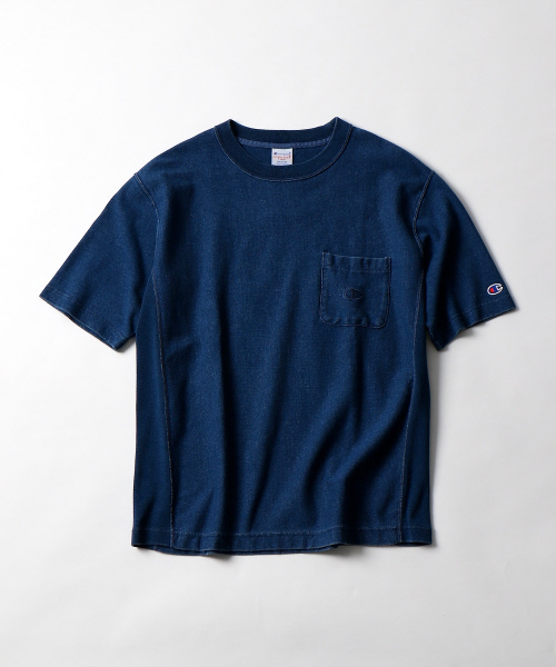 Champion(チャンピオン)の「 【別注】【セットアップ対応】Champion REVERSE WEAVEインディゴT(Tシャツ/カットソー・メンズ・インディゴブルー/ブルー・2/3)」の2枚目の写真
