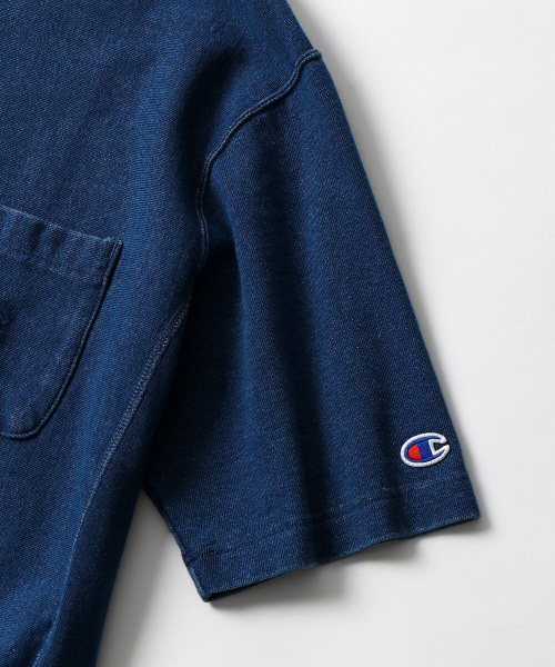 Champion(チャンピオン)の「 【別注】【セットアップ対応】Champion REVERSE WEAVEインディゴT(Tシャツ/カットソー・メンズ・インディゴブルー/ブルー・2/3)」の4枚目の写真